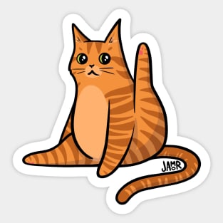 Ginger Cat Leg Up Sticker